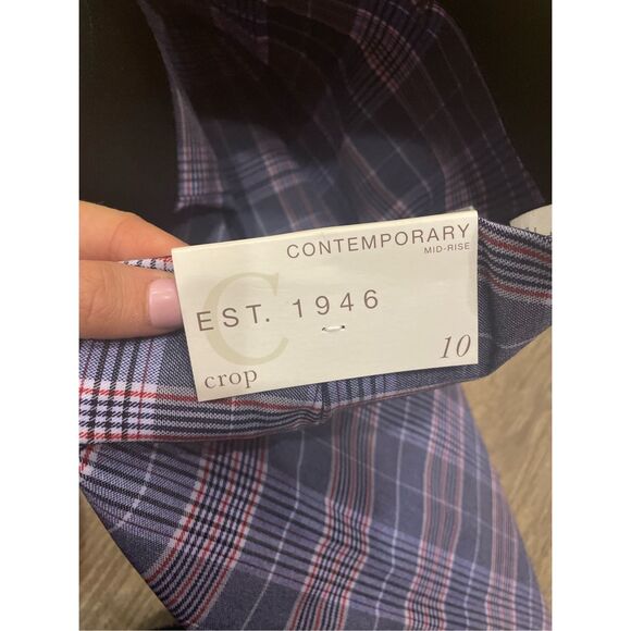 Est. 1946 Cato Blue Plaid Cropped Pants New 10 Contemporary Mid Rise - Picture 4 of 7